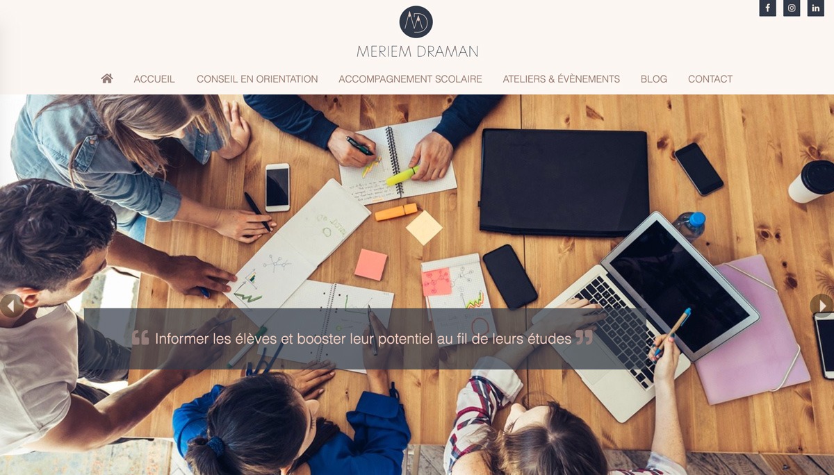 Meriem Draman - Conseil en orientation Website Design
