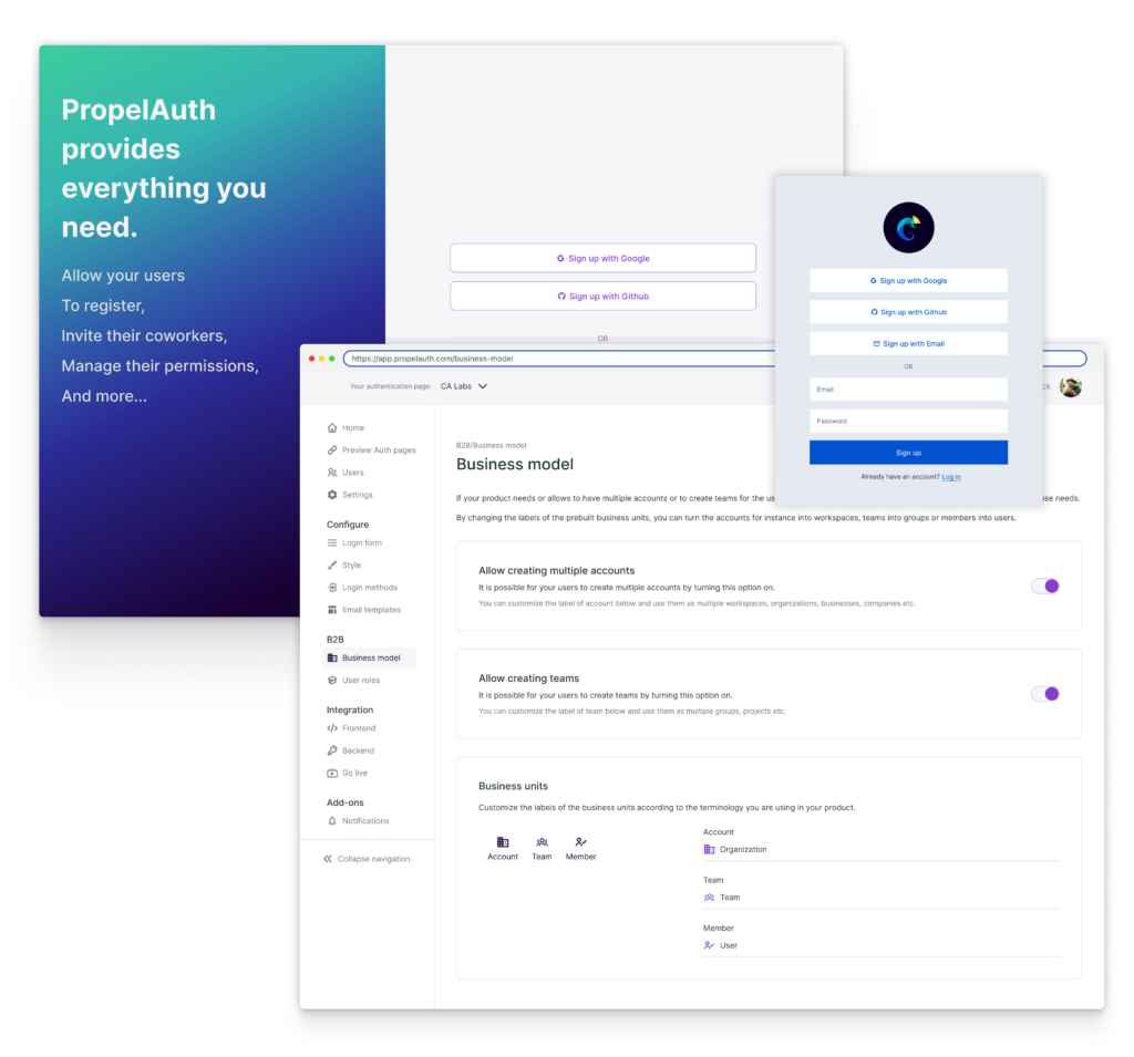 PropelAuth Product Design